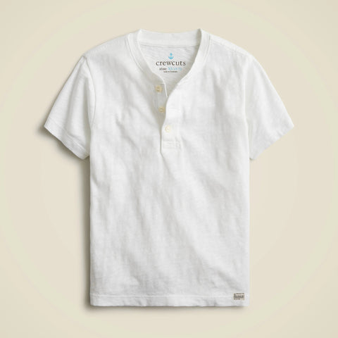 Kids' short-sleeve garment-dyed henley