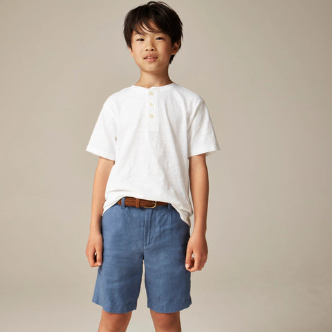 Kids' short-sleeve garment-dyed henley
