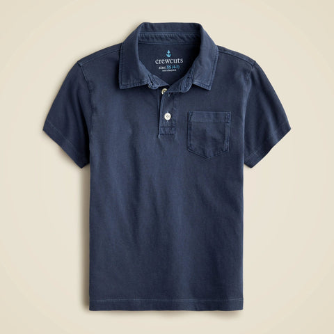 Kids' new short-sleeve garment-dyed polo shirt