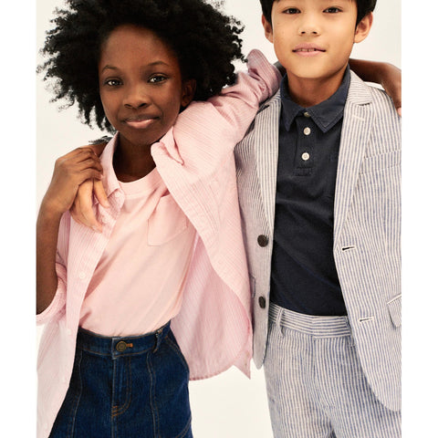 Kids' new short-sleeve garment-dyed polo shirt