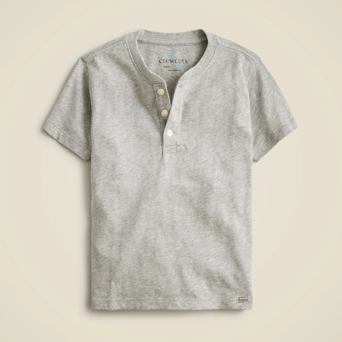 Kids' short-sleeve henley in heather