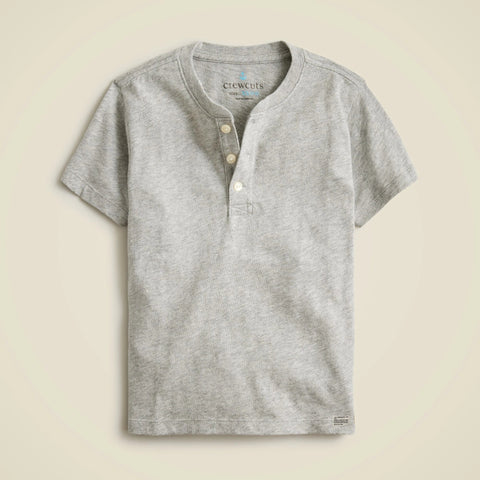 Kids' short-sleeve henley in heather