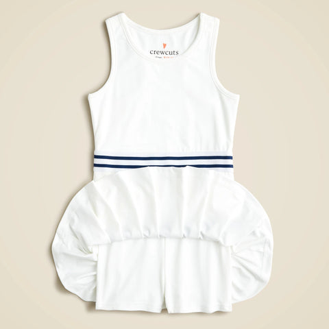 Girls' pleated dress in performance jersey