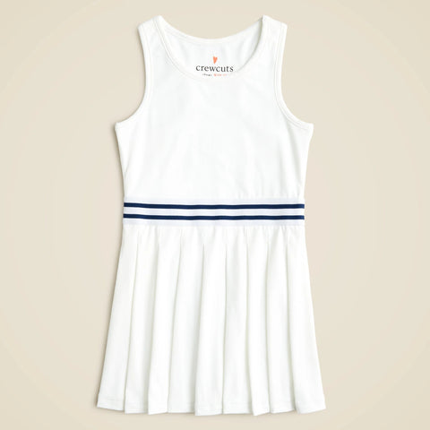 Girls' pleated dress in performance jersey