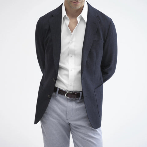 Slim Bowery performance stretch dress shirt with spread collar