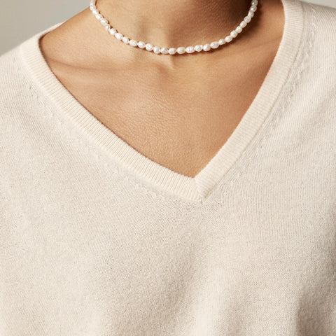 Cashmere relaxed cropped V-neck sweater