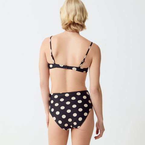 Hallie bikini bottom in dot-stripe print