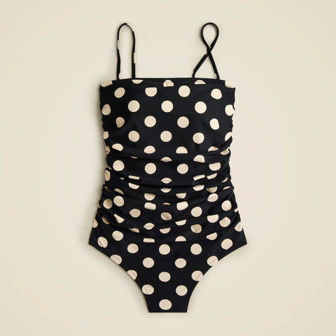 Gemma ruched bandeau one-piece in dot print
