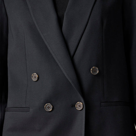 Relaxed double-breasted blazer in city twill