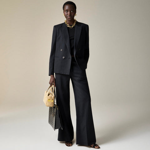 Relaxed double-breasted blazer in city twill