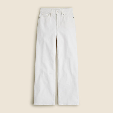 Petite curvy slim wide-leg jean in white