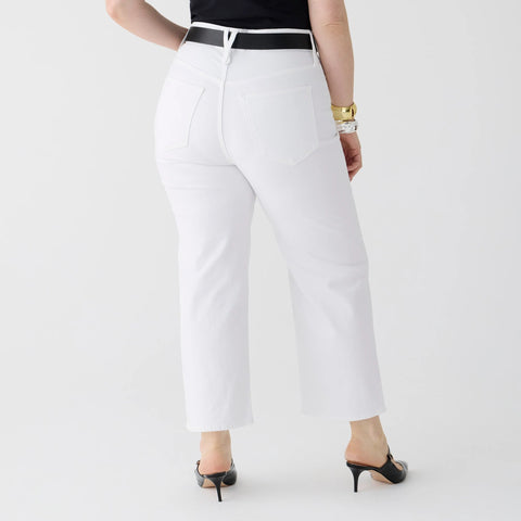Petite curvy slim wide-leg jean in white