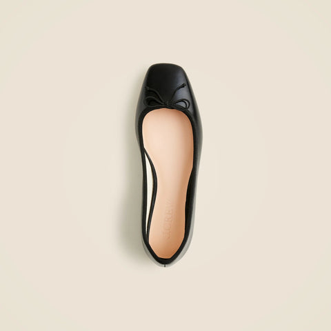 Quinn square-toe ballet flats in leather
