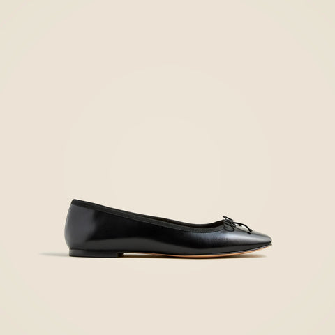 Quinn square-toe ballet flats in leather