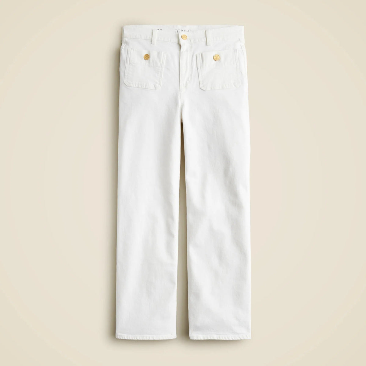 Sailor slim wide-leg jean in white
