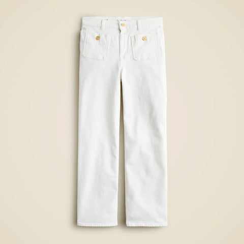 Sailor slim wide-leg jean in white