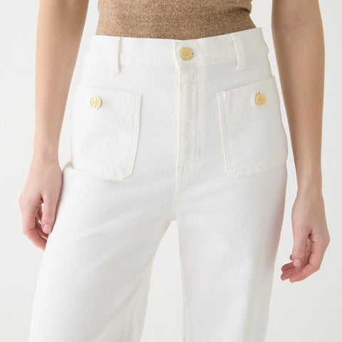 Sailor slim wide-leg jean in white