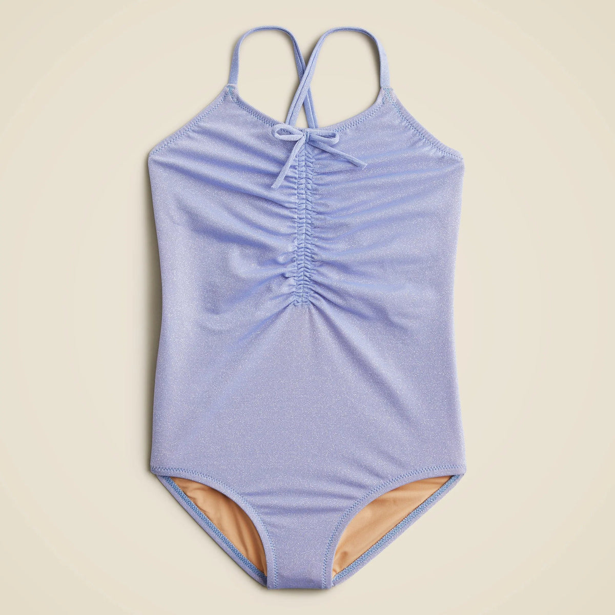 Girls' ruched shimmer one-piece swimsuit