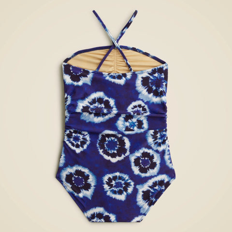 Girls' ruched one-piece swimsuit
