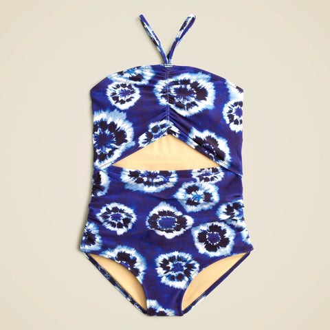 Girls' ruched one-piece swimsuit