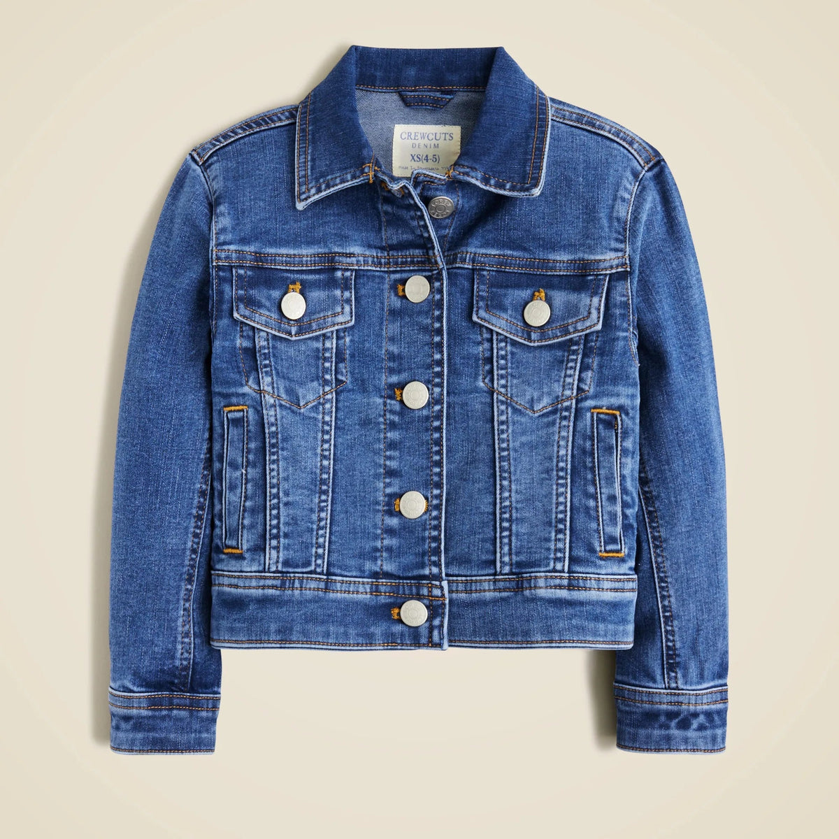 Girls' cropped denim trucker jacket