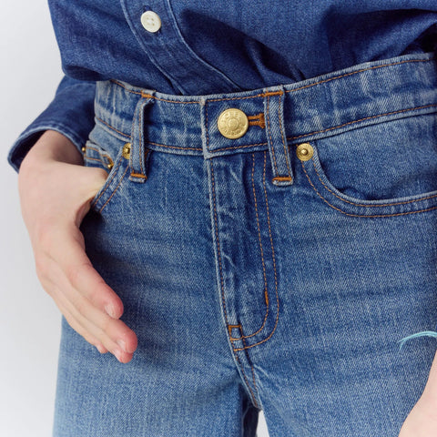 Girls' slim wide-leg jean in Hayworth wash