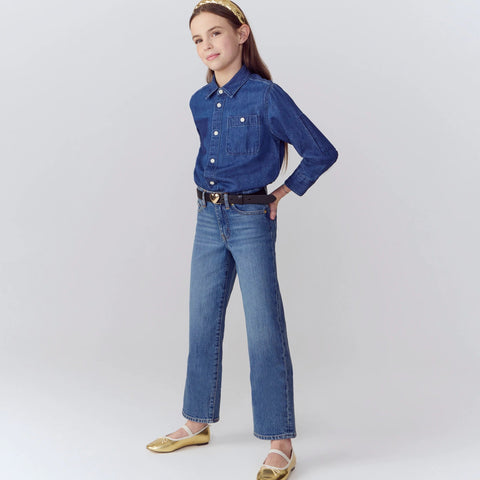 Girls' slim wide-leg jean in Hayworth wash
