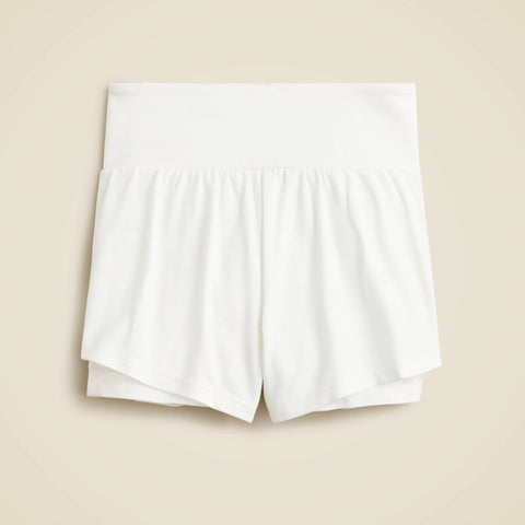 Girls' warmup short in performance jersey