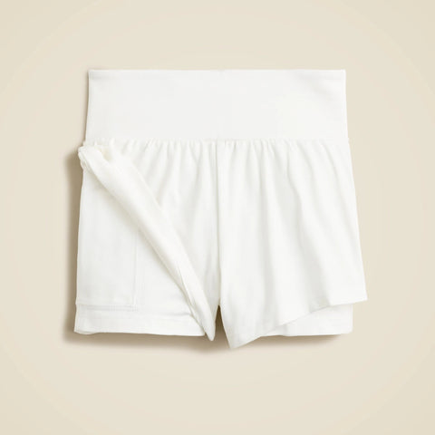 Girls' warmup short in performance jersey