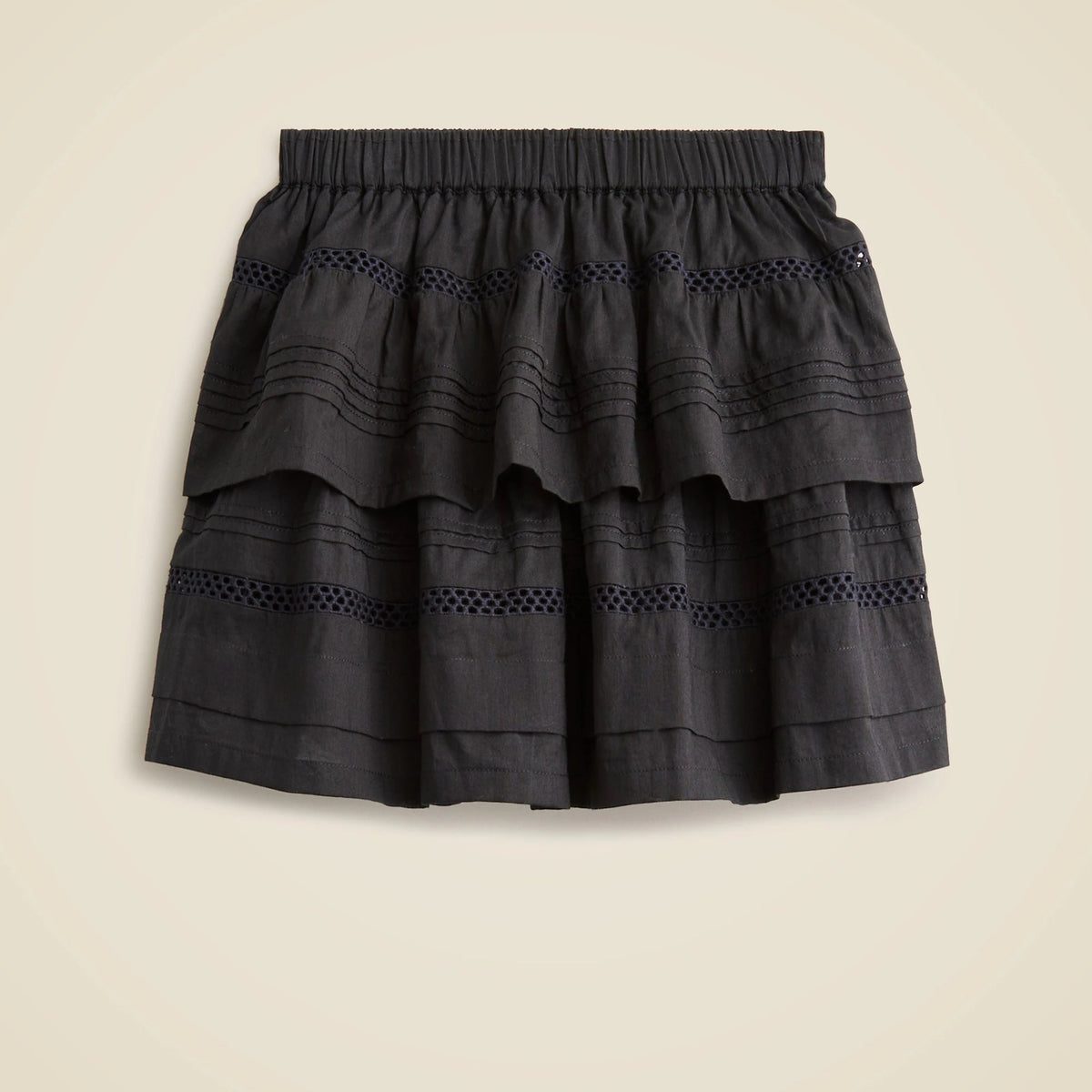 Girls' eyelet tiered skirt in cotton voile