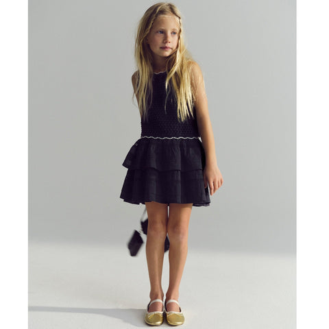 Girls' eyelet tiered skirt in cotton voile