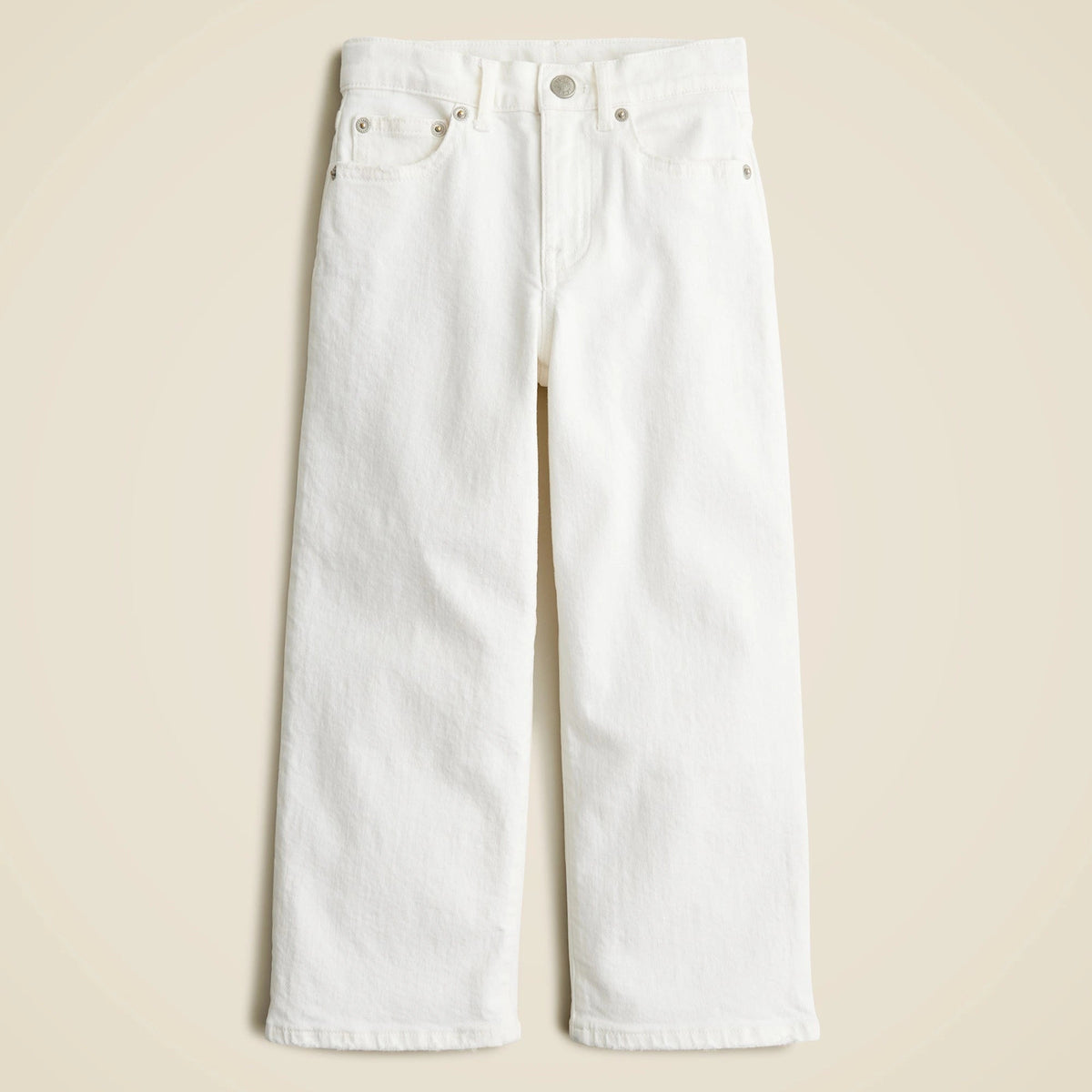 Girls' slim wide-leg jean in white