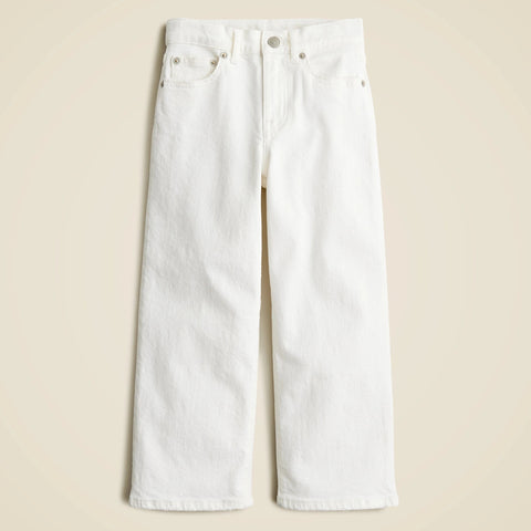 Girls' slim wide-leg jean in white