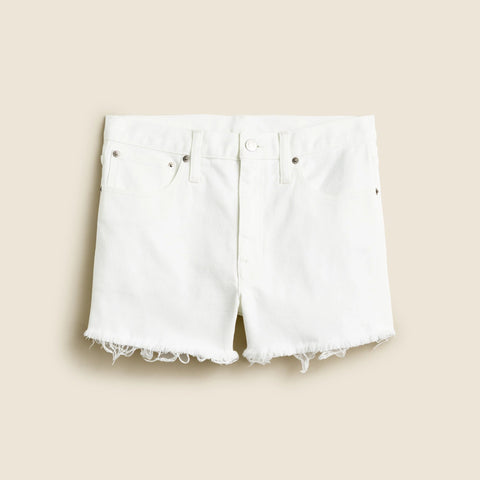 Relaxed denim short in white