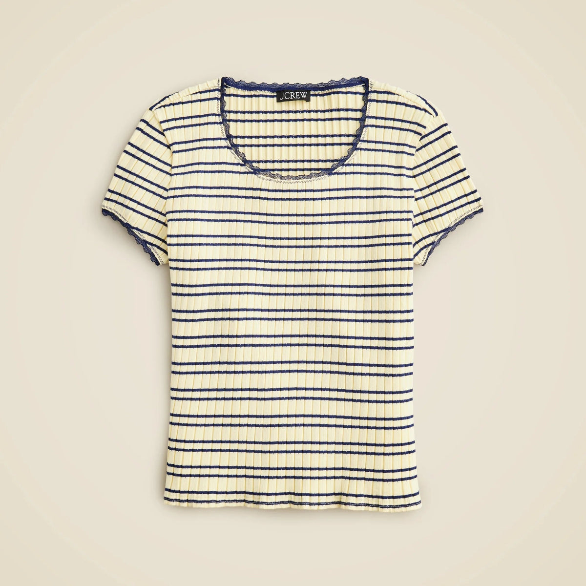 Pointelle short-sleeve T-shirt in stripe