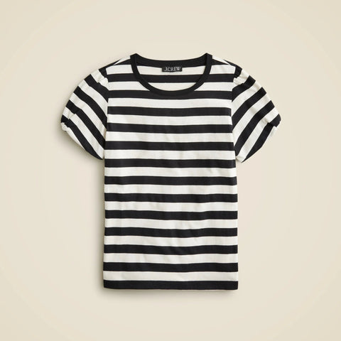 Vintage jersey puff-sleeve T-shirt in stripe