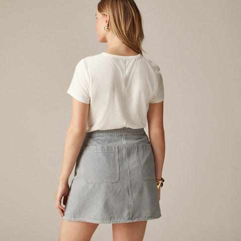 Stretch linen-blend crewneck T-shirt