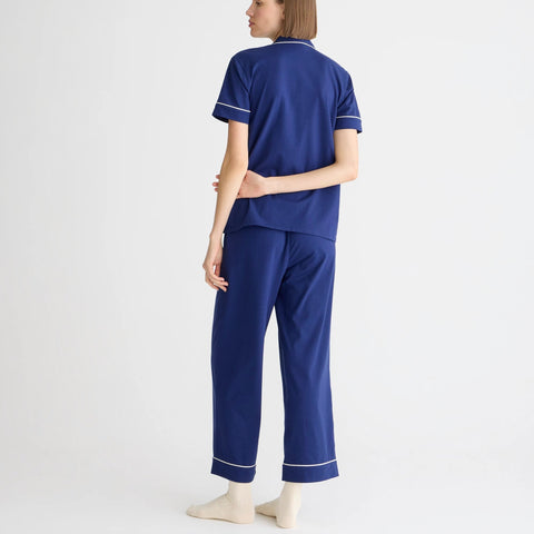 Dreamy cotton-blend short-sleeve pajama pant set