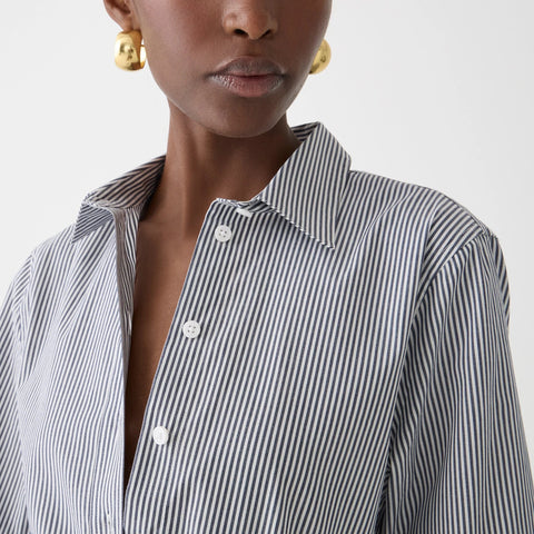 Wren slim shirt in striped stretch cotton poplin blend