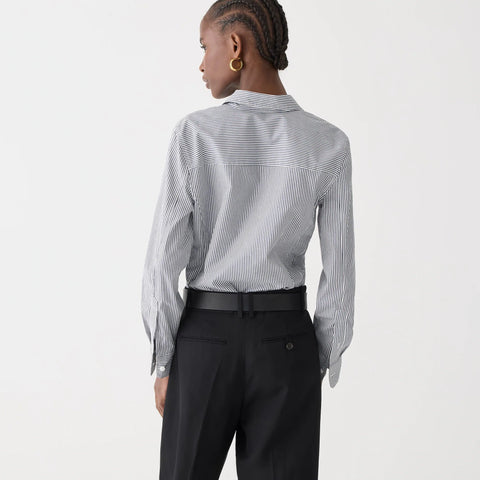 Wren slim shirt in striped stretch cotton poplin blend