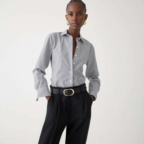 Wren slim shirt in striped stretch cotton poplin blend