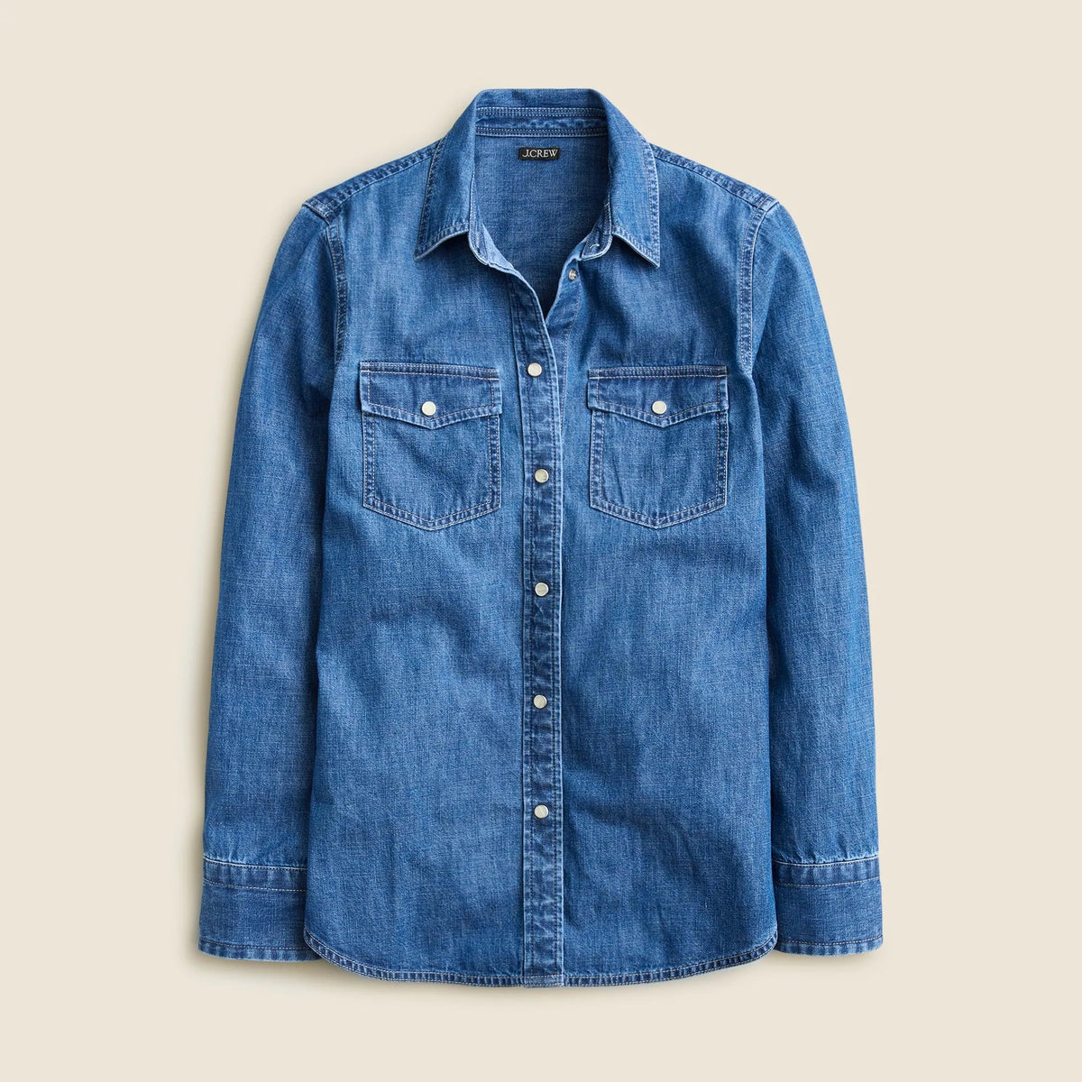 Wren slim western chambray shirt in Villere wash