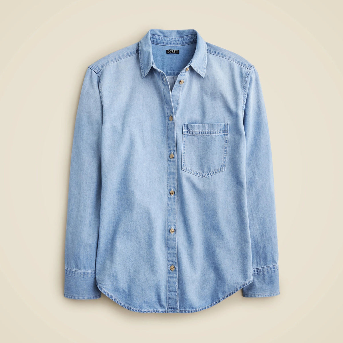 Petite Garçon classic chambray shirt in medium wash