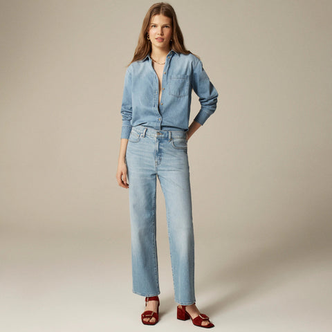 Petite Garçon classic chambray shirt in medium wash