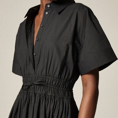 Petite Elena shirt-dress in cotton poplin