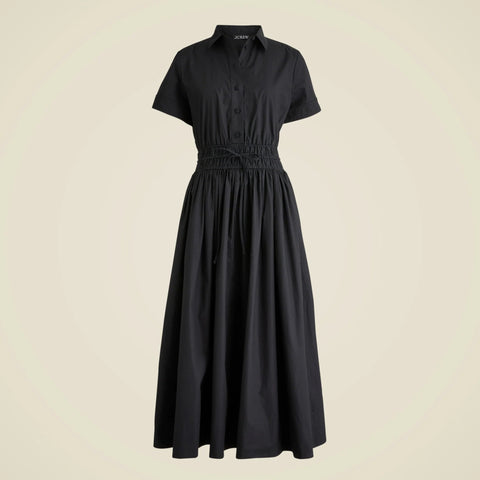 Petite Elena shirt-dress in cotton poplin