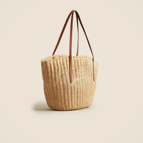 Como woven straw tote