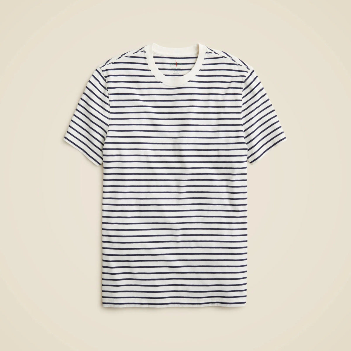 Vintage-wash cotton T-shirt in stripe