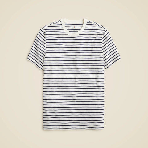 Vintage-wash cotton T-shirt in stripe