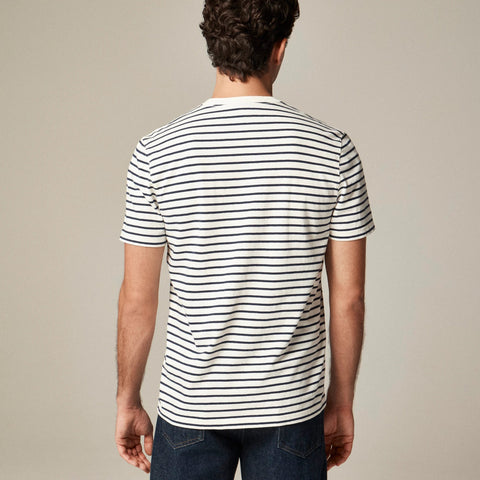 Vintage-wash cotton T-shirt in stripe
